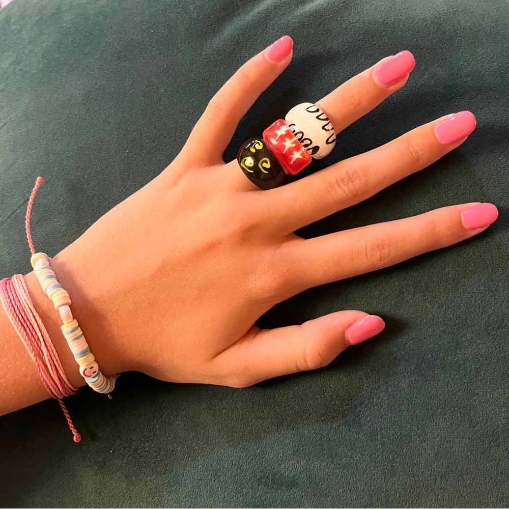 Three Cool, Retro Resin Rings